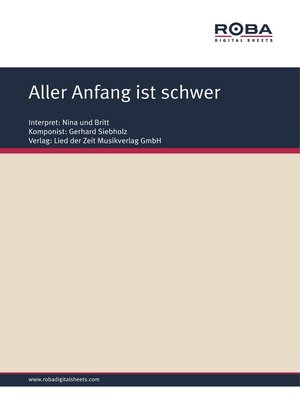 cover image of Aller Anfang ist schwer